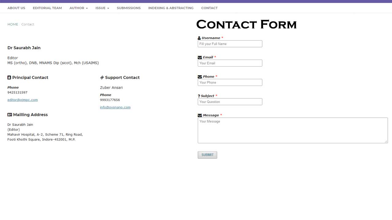 034 OJS add contact form on OJS 3.x contact page